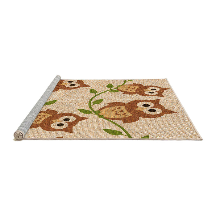 Sideview of Machine Washable Transitional Khaki Gold Rug, wshpat2151org