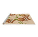 Sideview of Machine Washable Transitional Khaki Gold Rug, wshpat2151org