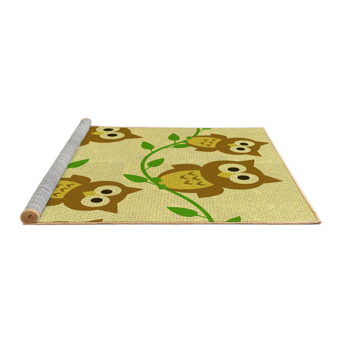 Sideview of Machine Washable Transitional Dark Golden Brown Rug, wshpat2151yw
