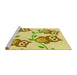 Sideview of Machine Washable Transitional Dark Golden Brown Rug, wshpat2151yw