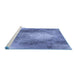 Sideview of Machine Washable Transitional Sky Blue Rug, wshpat2152blu