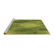 Sideview of Machine Washable Transitional Pistachio Green Rug, wshpat2152brn