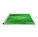 Sideview of Machine Washable Transitional Lime Green Rug, wshpat2152grn