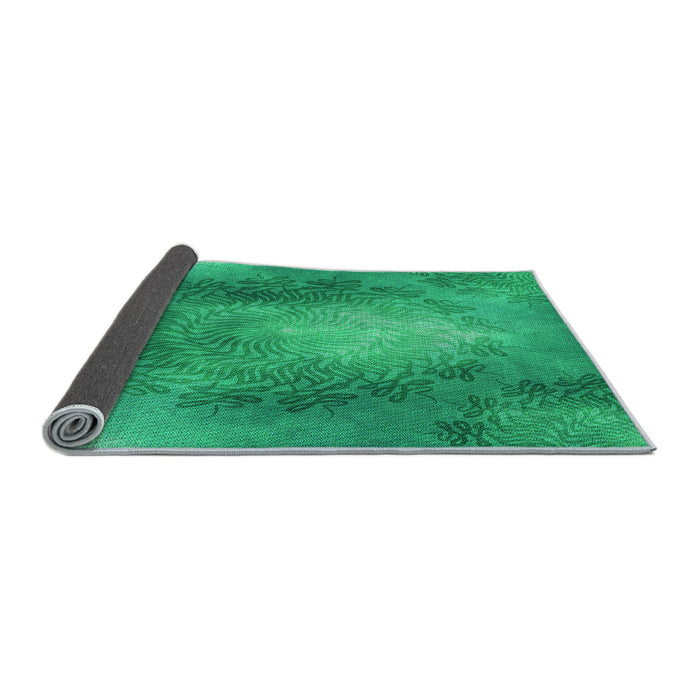 Thickness of Patterned Spring Green Rug, pat2152lblu