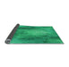 Thickness of Patterned Spring Green Rug, pat2152lblu