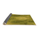 Thickness of Patterned Olive Green Rug, pat2152org