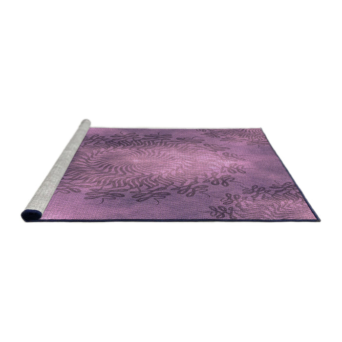 Sideview of Machine Washable Transitional Orchid Purple Rug, wshpat2152pur