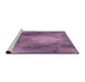 Sideview of Machine Washable Transitional Orchid Purple Rug, wshpat2152pur