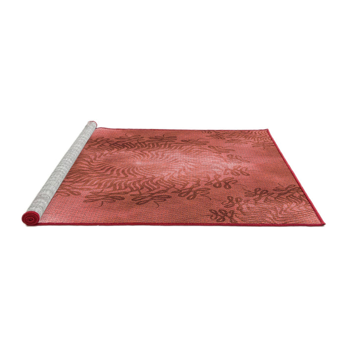 Sideview of Machine Washable Transitional Red Rug, wshpat2152rd