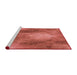 Sideview of Machine Washable Transitional Red Rug, wshpat2152rd