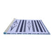 Sideview of Machine Washable Transitional Blue Rug, wshpat2153blu