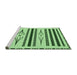 Sideview of Machine Washable Transitional Light Green Rug, wshpat2153grn