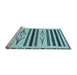 Sideview of Machine Washable Transitional Blue Rug, wshpat2153lblu