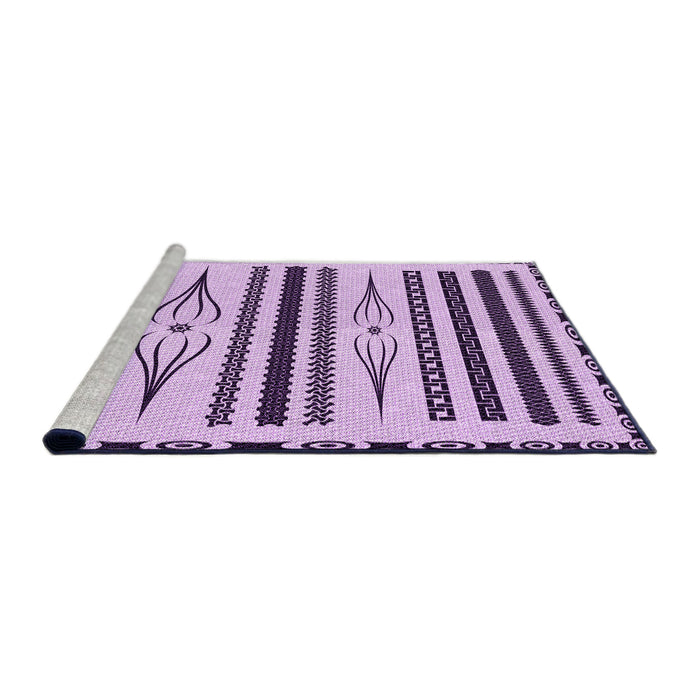 Sideview of Machine Washable Transitional Blossom Pink Rug, wshpat2153pur