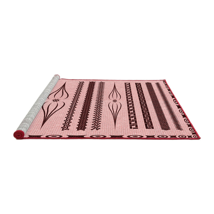 Sideview of Machine Washable Transitional Pink Rug, wshpat2153rd