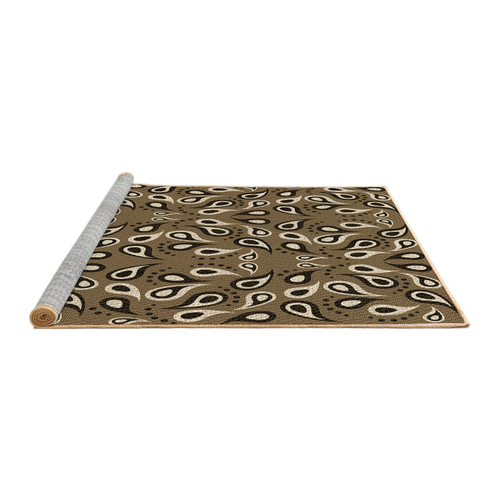 Sideview of Machine Washable Transitional Peru Brown Rug, wshpat2154brn