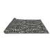 Thickness of Patterned Dark Gray Black Rug, pat2154gry