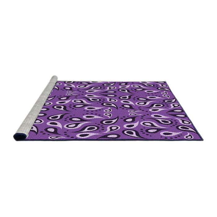 Sideview of Machine Washable Transitional Purple Rug, wshpat2154pur