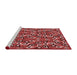 Sideview of Machine Washable Transitional Cranberry Red Rug, wshpat2154rd