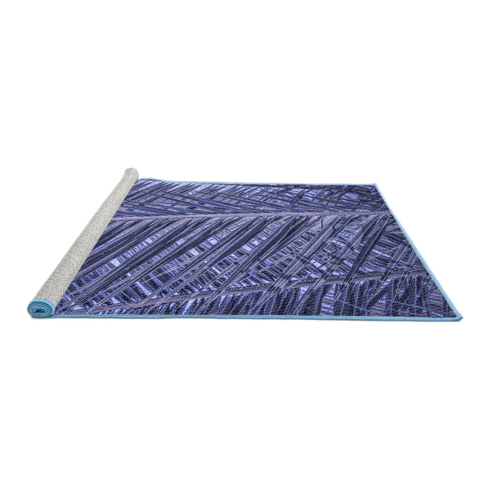 Sideview of Machine Washable Transitional Medium Slate Blue Rug, wshpat2156blu