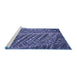 Sideview of Machine Washable Transitional Medium Slate Blue Rug, wshpat2156blu