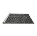 Sideview of Machine Washable Transitional Charcoal Black Rug, wshpat2156gry