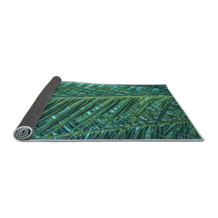 Thickness of Patterned Mint Green Rug, pat2156lblu