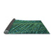 Thickness of Patterned Mint Green Rug, pat2156lblu