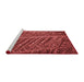 Sideview of Machine Washable Transitional Red Rug, wshpat2156rd