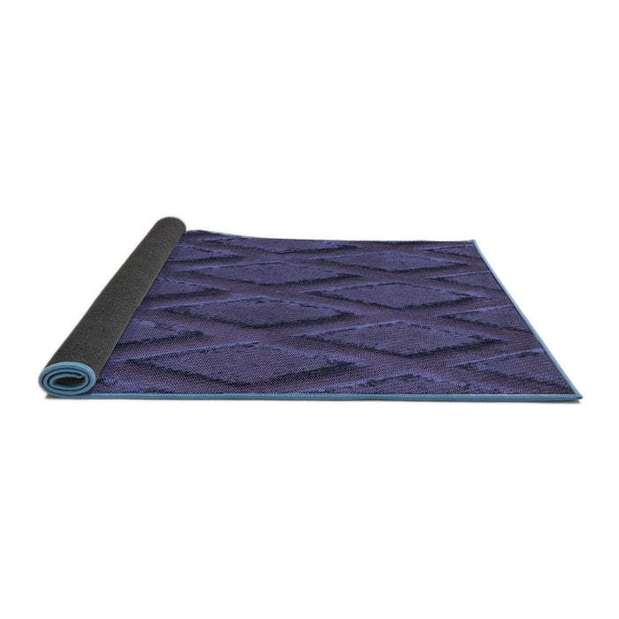 Thickness of Patterned Blue Rug, pat2157blu