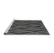 Sideview of Machine Washable Transitional Dark Gray Black Rug, wshpat2157gry