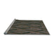 Sideview of Machine Washable Transitional Chocolate Brown Rug, wshpat2157lblu