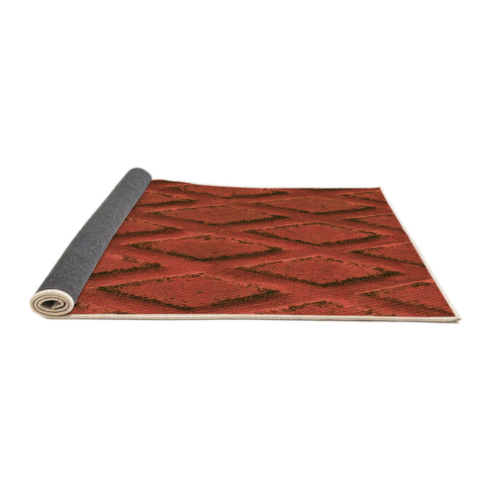 Thickness of Patterned Orange Red Orange Rug, pat2157org
