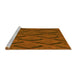 Sideview of Machine Washable Transitional Tomato Red Rug, wshpat2157yw
