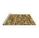 Sideview of Machine Washable Transitional Yellow Rug, wshpat2159brn