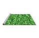 Sideview of Machine Washable Transitional Green Rug, wshpat2159grn