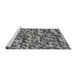 Sideview of Machine Washable Transitional Dark Gray Rug, wshpat2159gry