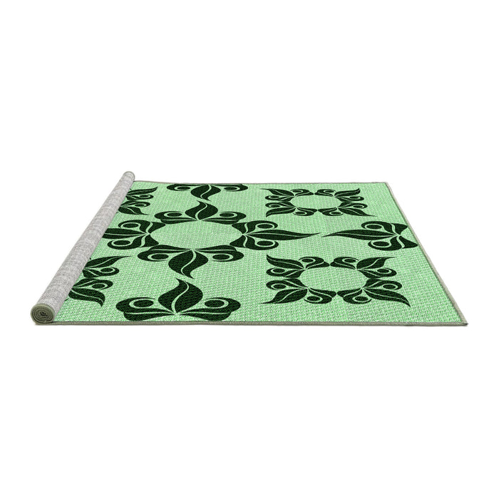 Sideview of Machine Washable Transitional Mint Green Rug, wshpat216grn