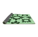 Thickness of Patterned Mint Green Rug, pat216grn