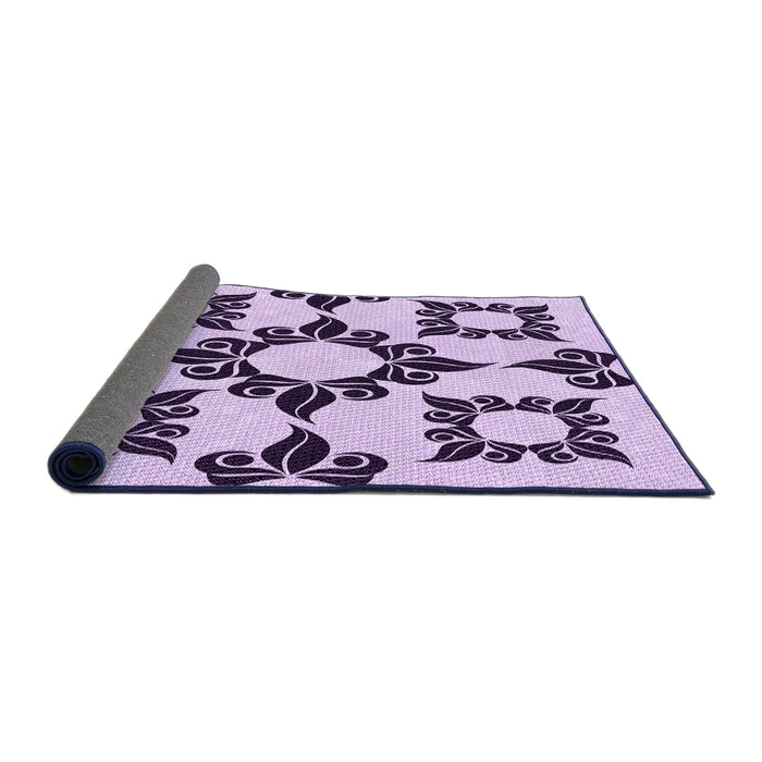 Thickness of Patterned Purple Rug, pat216pur