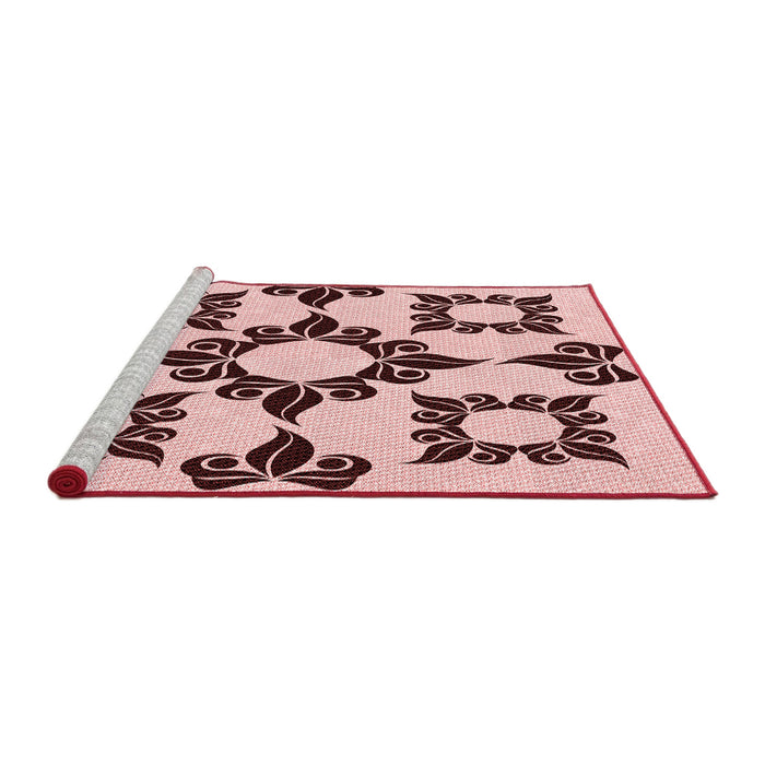 Sideview of Machine Washable Transitional Light Rose Pink Rug, wshpat216rd