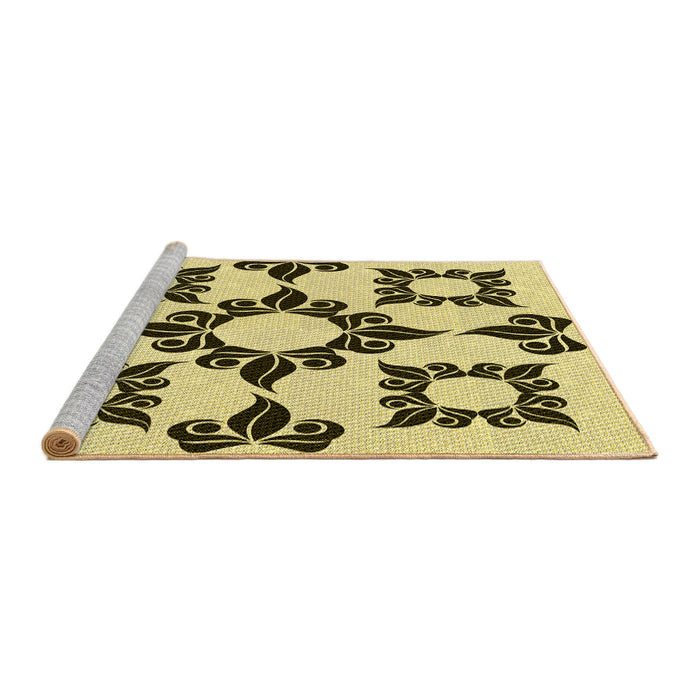 Sideview of Machine Washable Transitional Oak Brown Rug, wshpat216yw