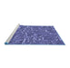 Sideview of Machine Washable Transitional Deep Periwinkle Purple Rug, wshpat2160blu