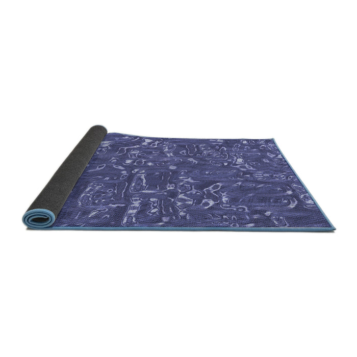 Thickness of Patterned Deep Periwinkle Purple Rug, pat2160blu