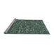 Sideview of Machine Washable Transitional Cadet Blue Green Rug, wshpat2160lblu