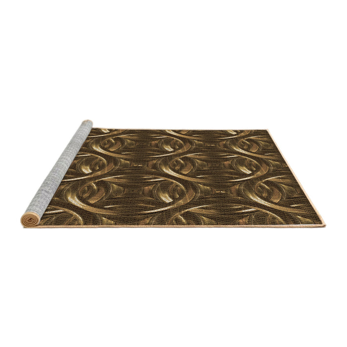 Sideview of Machine Washable Transitional Light Brown Rug, wshpat2161brn