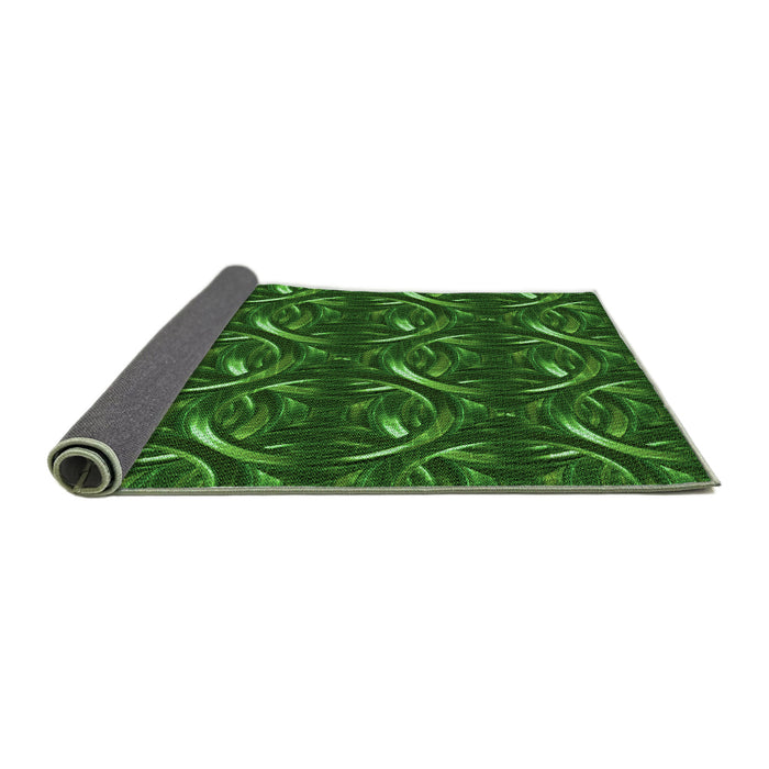Thickness of Patterned Deep Emerald Green Rug, pat2161grn