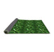 Thickness of Patterned Deep Emerald Green Rug, pat2161grn