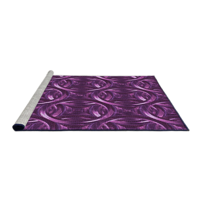 Sideview of Machine Washable Transitional Plum Velvet Purple Rug, wshpat2161pur