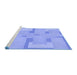 Sideview of Machine Washable Transitional Light Slate Blue Rug, wshpat2163blu